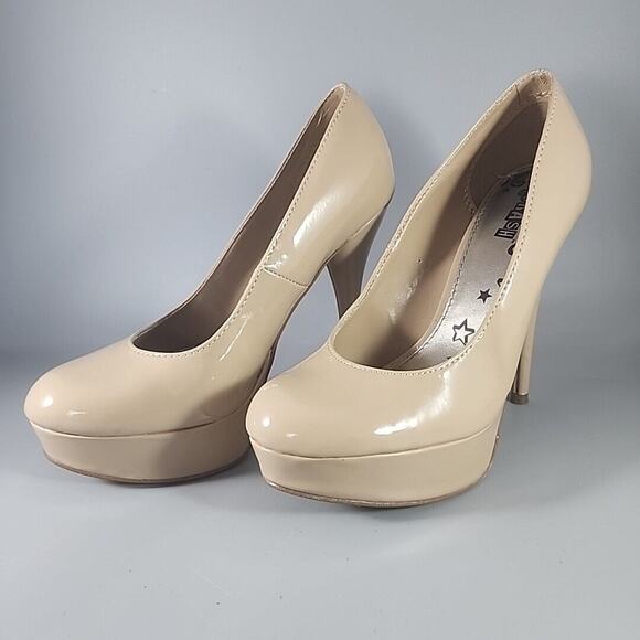 Brash Platform Spiked Stilettos - Tan - Size 7.5 BAD Girl Pumps - Picture 3 of 10